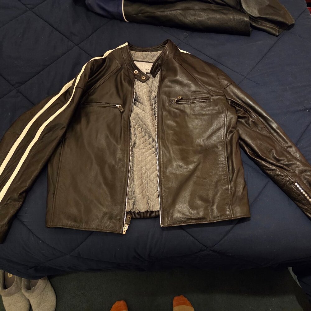 Two Men's Wilson Leather Moto Style Jackets